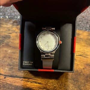 American Exchange Silver Watch with Mesh Strap